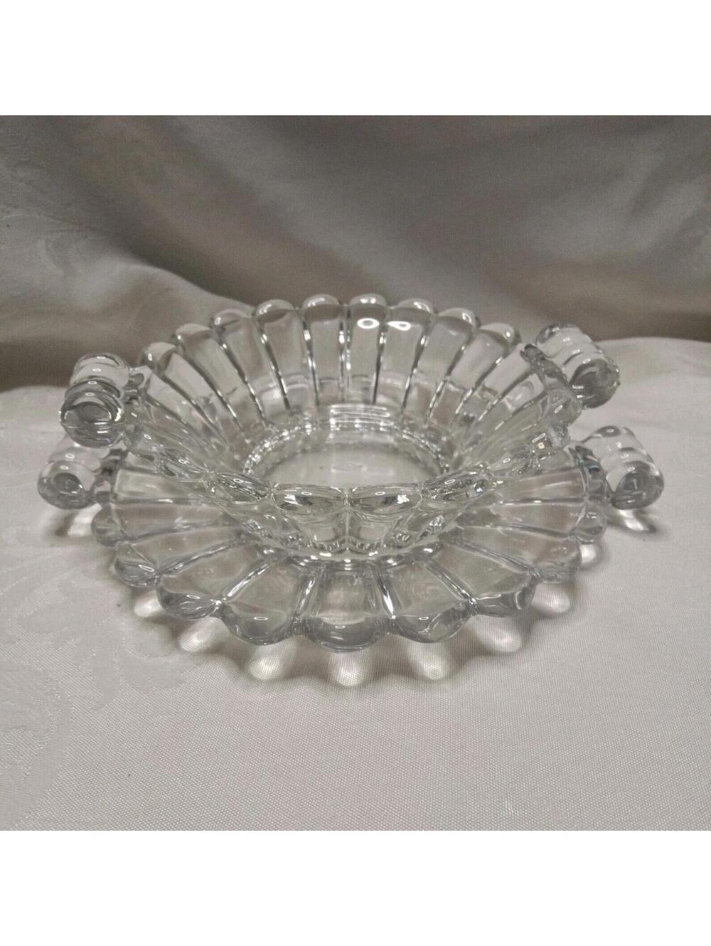 Vintage 2 piece Heisey Glass Crystolite Serving Bon Bon Bowl And Matching Tray